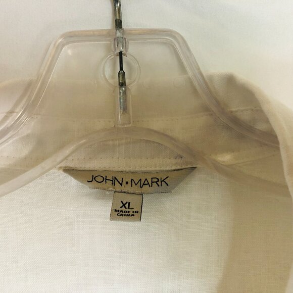 John Mark Women's Size XL White 100% Linen Button Up Top Tunic - Picture 3 of 5